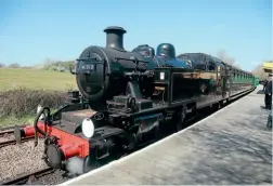  ?? PHIL MARSH ?? Ivatt 2-6-2T No. 41313 was on public trains on the Isle of Wight Steam Railway for the first time this year on April 20.