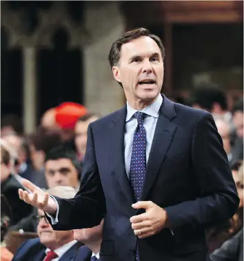  ??  ?? Finance Minister Bill Morneau says the goal is a “long-term, fair tax system … to make the country successful.”