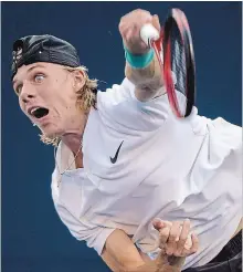  ?? CANADIAN PRESS FILE PHOTO ?? Denis Shapovalov of Canada is just 19, but he’s feeling a little older, more mature and ready for the challenge of the U.S. Open tournament and the crowds in New York this year, compared to his first time last year.