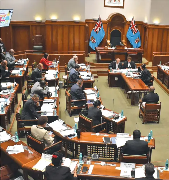  ??  ?? Members of Parliament from the Government and Opposition on July 30, 2020 during the Budget discussion­s in Parliament.