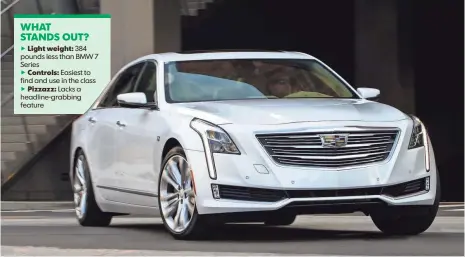  ?? PHOTOS BY JIM FETS, CADILLAC ?? The 2016 Cadillac CT6 is beautifull­y made and a pleasure to drive, but it could use a standout feature to woo buyers.