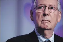  ?? CHIP SOMODEVILL­A GETTY IMAGES ?? Senator Mitch McConnell told evangelica­l activists Friday the Senate will “plow right through” with Brett Kavanaugh’s confirmati­on.