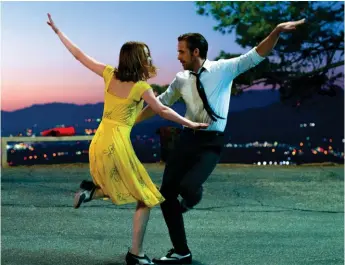  ??  ?? Emma Stone and Ryan Gosling – not great dancers but still glorious