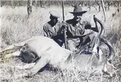  ??  ?? A young PK with a kudu he hunted with his BSA in .303 BR.