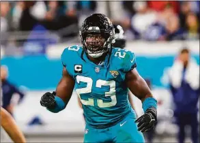  ?? Associated Press file photo ?? Jaguars linebacker Foye Oluokun, of Yale, led the NFL in tackles for the second season in a row.