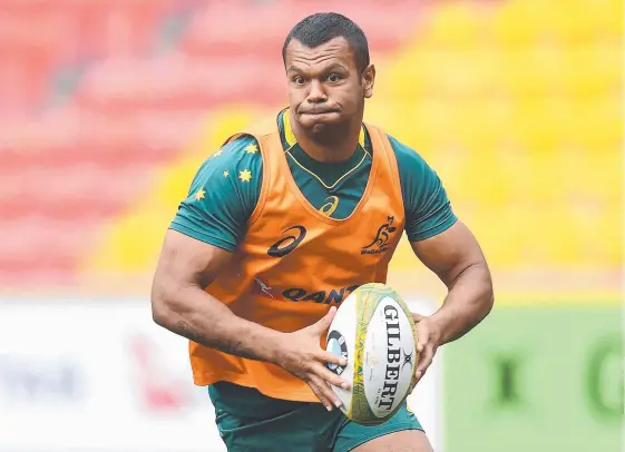  ?? Picture: GETTY IMAGES ?? Kurtley Beale trains during the Captain’s Run yesterday at Suncorp Stadium ahead of tonight’s All Blacks clash.