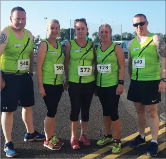  ??  ?? Duleek’s Team Cool Running at the Star of the Sea 5k.