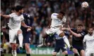  ?? Antonio Villalba/Real Madrid/Getty Images ?? Rodrygo heads Real Madrid’s second goal of the night to force extra time. Photograph: