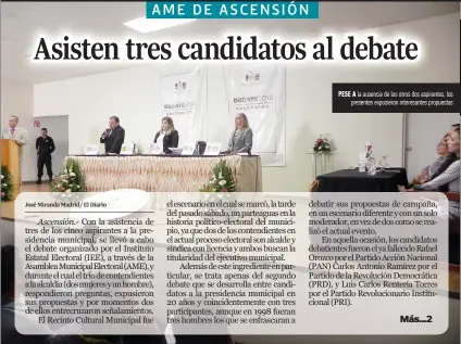  ??  ?? peSe a la ausencia de los otros dos aspirantes, los presentes expusieron interesant­es propuestas