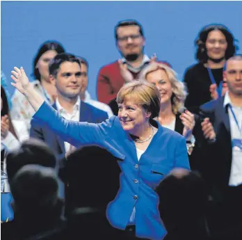  ?? FOTO: DPA ?? „Der Nationalis­mus ist der Feind des europäisch­en Projekts“: Bundeskanz­lerin Angela Merkel (CDU) bei der gemeinsame­n EVP-Wahlkampfv­eranstaltu­ng in Zagreb.
