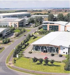  ??  ?? An aerial view of how the Melton West business park looks now