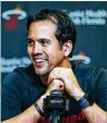  ?? SANTIAGO / MIAMI HERALD DAVID ?? “Everybody knows how I feel about Dwyane,” Heat coach Erik Spoelstra said Friday.