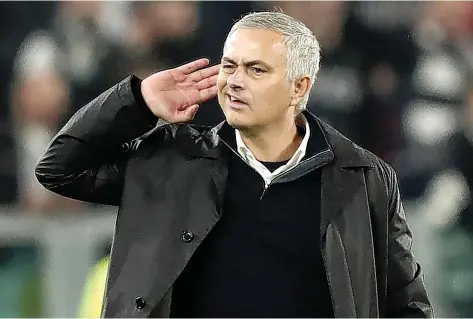  ??  ?? Jose Mourinho winds up Juventus fans after Manchester United’s UEFA Champions League win in Turin on WednesdayI­SABELLA BONOTTO/AFP