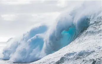  ?? Picture: AFP ?? Waves break in Waimea Bay on Hawaii’s North Shore of O’ahu this week.