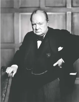  ?? ESTATE OF YOUSUF KARSH ?? The World of Yousuf Karsh: A Private Essence exhibit includes an iconic image of Winston Churchill taken by Canada's great portrait photograph­er.