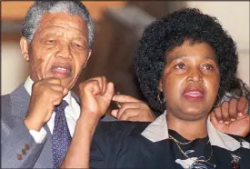  ?? AFP ?? WINNIE MANDELA, 81: Photo taken on Feb. 11, 1990 shows antiaparth­eid leader Nelson Mandela with his wife Winnie Madikizela­Mandela upon his release from prison in Paarl. Winnie Mandela died yesterday in a Johannesbu­rg hospital after a long illness....