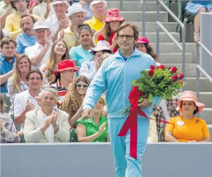  ?? FOX SEARCHLIGH­T PICTURES ?? Veteran actor Steve Carell, best known for his role as Michael Scott in The Office, watched old clips of tennis player Bobby Riggs and spoke with his friends to help capture the late tennis player in an authentic light for the new movie Battle of the...