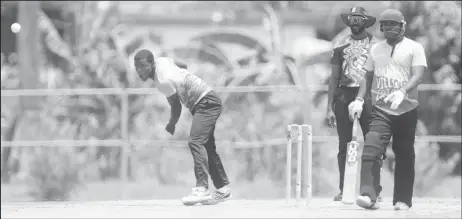  ?? ?? Action in the Caribbean Airlines T10 Village Cricket. The final is slated for Trinidad and Tobago where teams from Guyana, Trinidad and Tobago and Jamaica will meet on May 5