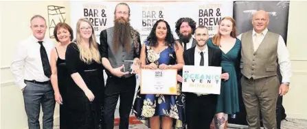  ??  ?? Top award The team from The Twa Tams picked up bar of the year