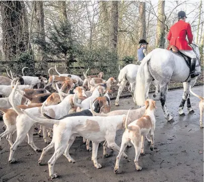  ??  ?? The traditiona­l Boxing Day meet now involves trail hunting after the Hunting Act became law in 2005