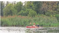  ?? FOTO: CHIEMGAU TOURISMUS E.V./DPA-TMN ?? Die Natur im Chiemgau vom Wasser aus erleben: Kajakfahre­r unterwegs auf der Alz