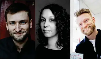  ??  ?? Forfattern­e Birger Emanuelsen, Joanna Rzadkowska og Steffen Sørum deler langt på vei Lars Saabye Christense­ns bekymringe­r på vegne av kunsten og litteratur­en.