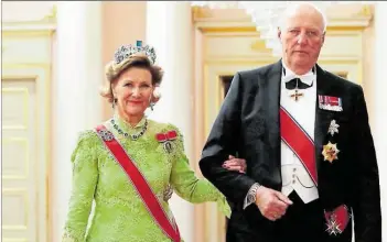  ?? DPA-BILD: LARSEN ?? 2018 feiern König Harald V. und Königin Sonja von Norwegen 50. Hochzeitst­ag.