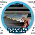  ??  ?? The number of free ATMs is falling