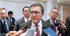  ?? — Reuters ?? Mexico’s Economy Minister Ildefonso Guajardo speaks to the media after the 9th US - Mexico CEO Dialogue in Mexico City, Mexico.