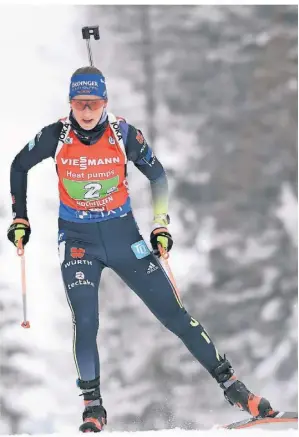  ?? FOTO: CHRISTIAN EINECKE/IMAGO ?? Franziska Preuß zeigte sich in der Staffel am Sonntag nach ihrer Erkrankung verbessert und überzeugte.