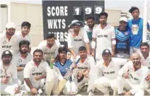  ?? – Supplied Photo ?? THUMPING WIN: OCT Al Hail Team players pose for a group picture after the match.