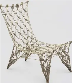  ??  ?? Ingrid Fetell Lee, main; a Knotted Chair designed by Marcel Wanders, which Fetell Lee says is a good example of an everyday object offering an unexpected welcome