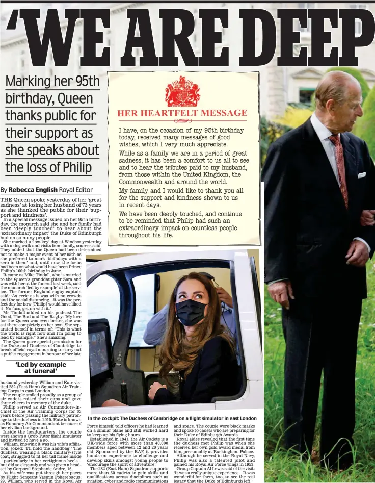  ??  ?? In the cockpit: The Duchess of Cambridge on a flight simulator in east London