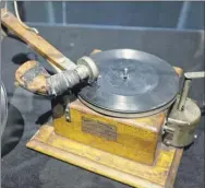  ?? Photos by Paul Buckowski / Times Union ?? An 1897 gramophone is part of The Story of Sound exhibit at misci in Schenectad­y.