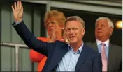  ??  ?? TIME FOR STABILITY: David Moyes greets the fans at the friendly in Rotherham yesterday