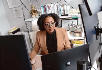  ?? Chris Seward/associated Press ?? Chantel Adams, a senior marketing executive with $300,000 in post-high school education, says she dealt with the gender pay gap by changing jobs six times in 10 years, across multiple states.