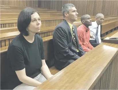  ?? Picture: Ilse de Lange ?? DOCKED. Murder accused Estelle Reddy, Gerhard Papenfus, Kevin Johnson and Ruvan Furst.