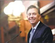  ?? Arnold Gold / Hearst Connecticu­t Media ?? Governor Ned Lamont arrives to a joint session of the Connecticu­t General Assembly in Hartford to deliver the State of the State address on January 9.