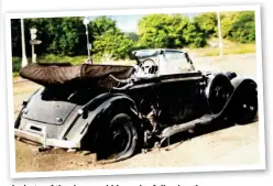  ?? ?? A photo of the damaged Mercedes following the assassinat­ion of Heydrich in Prague