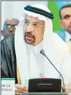  ??  ?? Saudi Oil Minister Khalid al-Falih