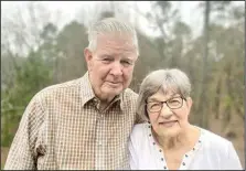  ?? (Special to the Democrat-Gazette) ?? Joe and Donna Teague met through a grief support group in 2012. They enjoy exercise and dancing to a country band, playing cards and dominoes, and just being together. “It’s just wonderful,” she says. “I can’t tell you how happy we are.”