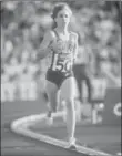  ??  ?? Mary Decker, pictured, tripped over the foot of South African Zola Budd at the Los Angeles Games, 33 years ago today.