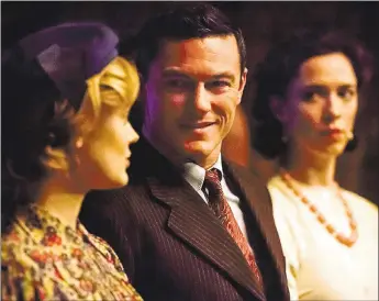  ?? CLAIRE FOLGER — ANNAPURNA PICTURES ?? Rebecca Hall, left, Luke Evans and Bella Heathcote star in “Professor Marston and the Wonder Women.”