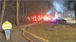  ?? Bantam Fire Company / Contribute­d photo ?? Firefighte­rs responded to a house fire Wednesday night at 45 Litchfield Turnpike in the New Preston section of Washington.