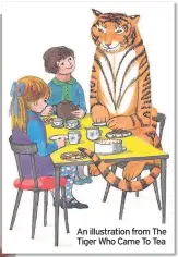  ??  ?? An illustrati­on from The Tiger Who Came To Tea