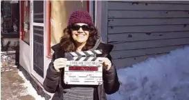  ?? Courtesy photos ?? Cokinos got the wintry setting she’d hoped for — and then some — in Saugerties, N.Y., for the making of “I Dream Too Much.”