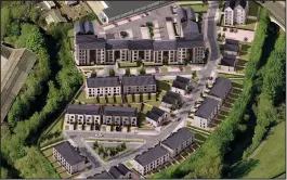  ??  ?? An aerial impression of the proposed Riverford Gardens site in Pollokshaw­s