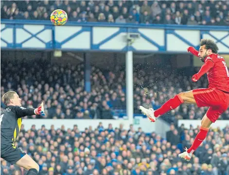  ?? ?? RED-HOT: Liverpool’s Mohamed Salah struck twice last night to pile more pressure on Everton boss Rafa Benitez.