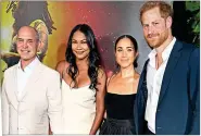  ?? ?? Sweet endorsemen­t: Brian and Tracy Robbins, who posted on the jam, inset, with Meghan and Harry