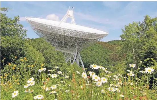  ??  ?? Ein Teleskop-Riese, der hier ganz klein aussieht. Für einen neuen Anstrich braucht es 30 Tonnen Farbe.